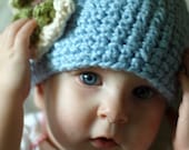Chunky Crochet Flower Hat - Organic Cotton