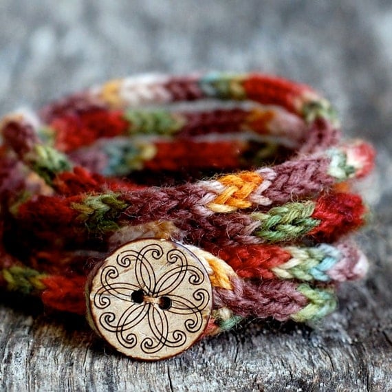 Women's Wrap Bracelet - KNITTING PATTERN - Rustic I Cord