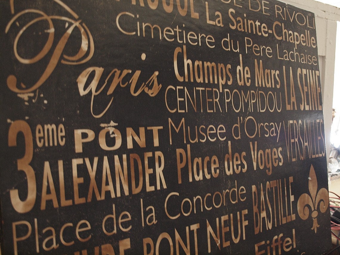 PARIS, FRANCE - Wall Decor - Salvaged Wood - 30x36 - EcoChic - RuPiper Designs Original Design and Design Concept