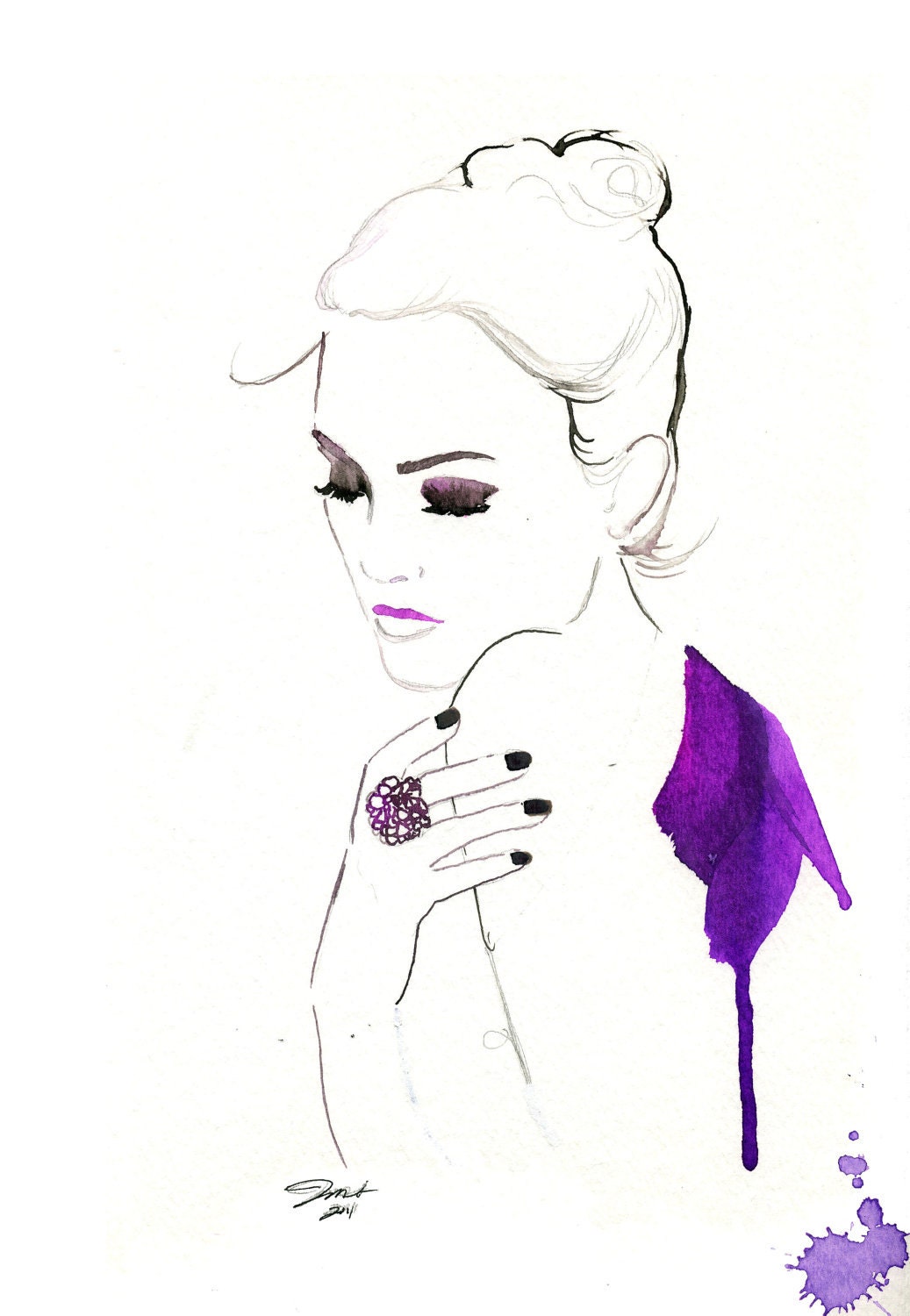 Watercolor Fashion Illustration - My Favorite Things print