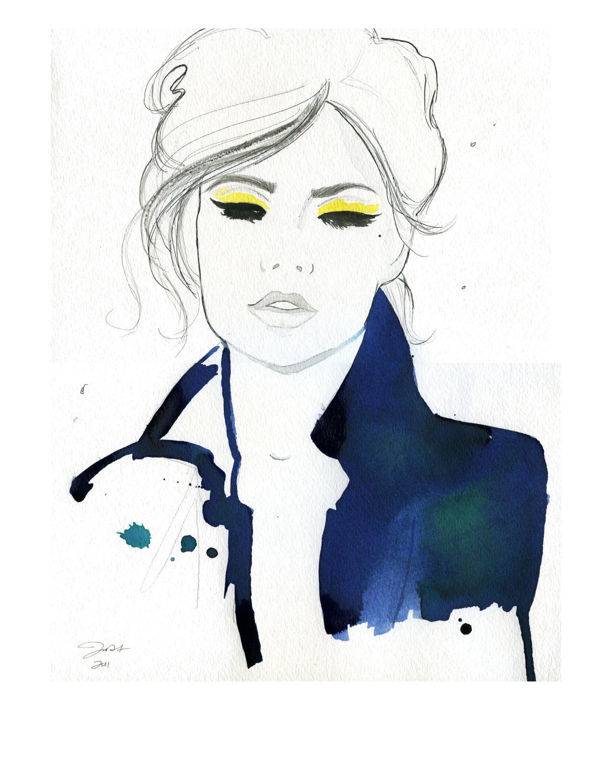 Watercolor Fashion Illustration - Pretty Parisian print