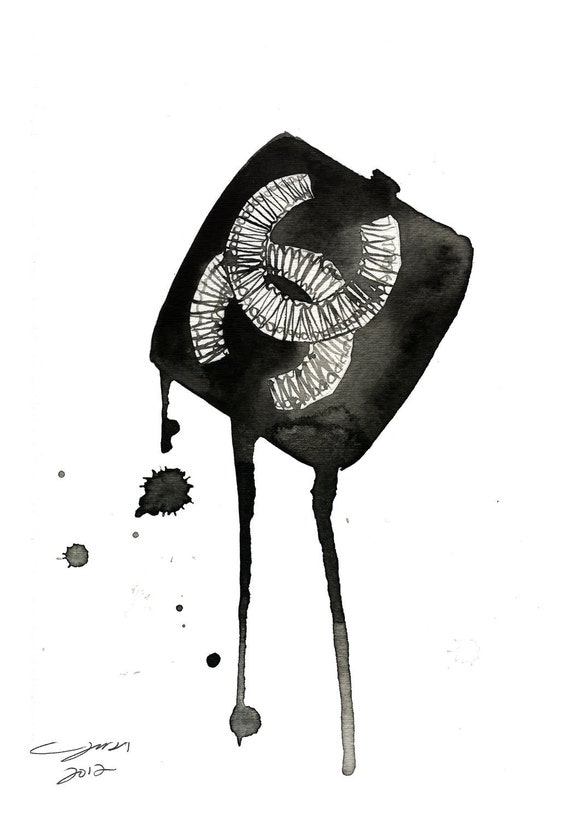 Dripping Chanel Cuff- Watercolor and pen fashion illustration print by Jessica Durrant