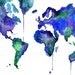 Watercolor World Map Illustration: Earth in Technicolor print