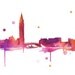 Watercolor Travel Illustration - Venice at Sunset print