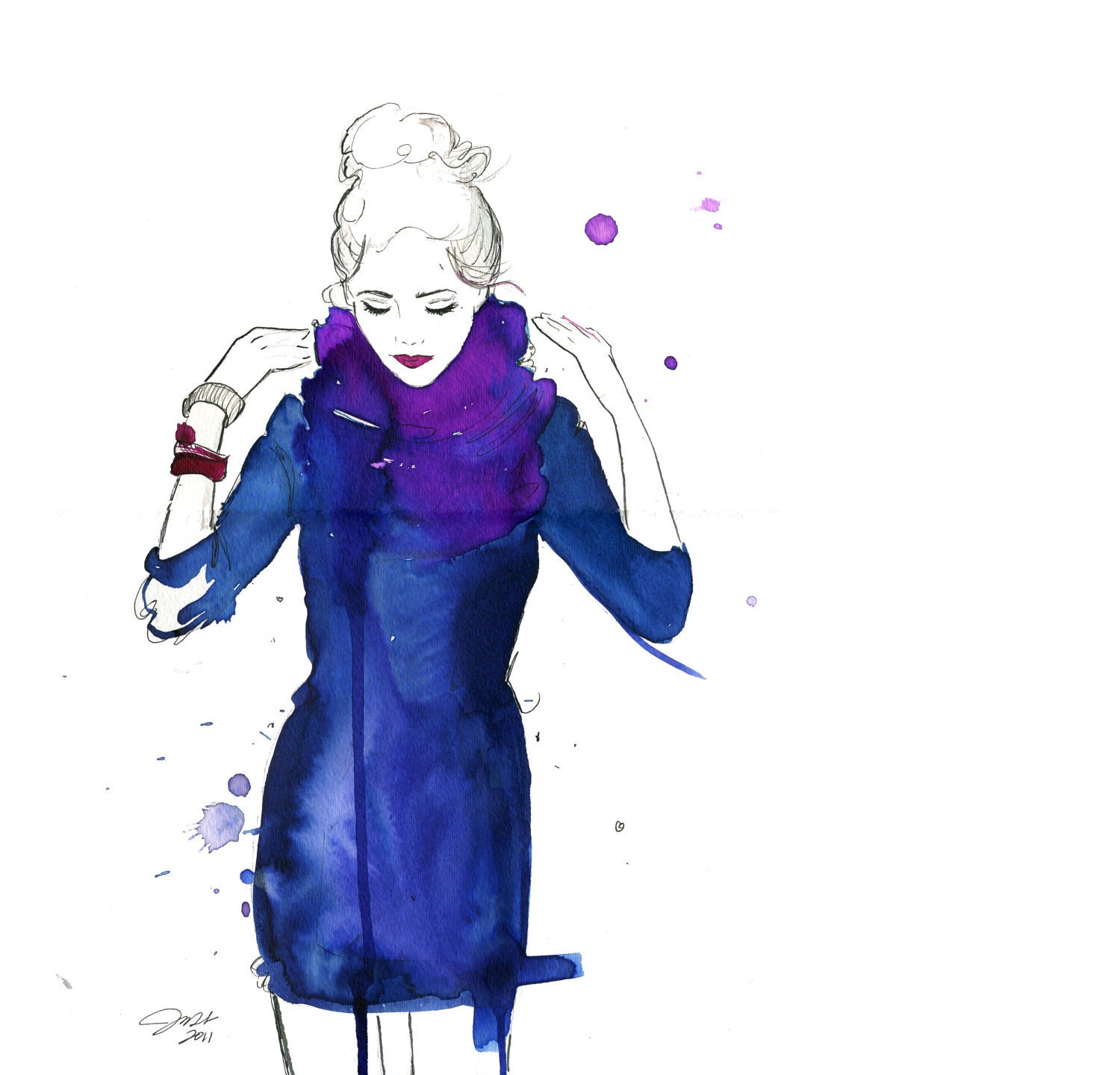 Watercolor Fashion Illustration - Jelena print