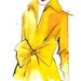 The Yellow Trench print version, Watercolor Fashion Illustration, by Jessica Durrant