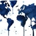 World Map Series by Jessica Durrant, It's a Blue Blue World print version sized 16 x 20"