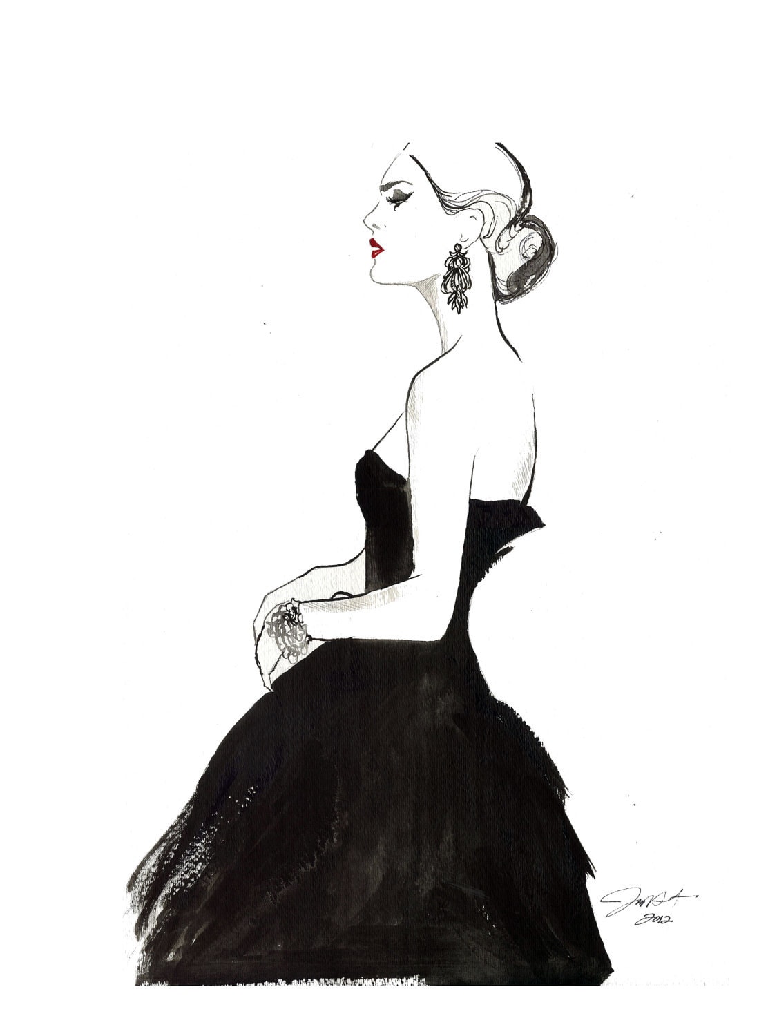 Original Watercolor and Pen Fashion by JessicaIllustration ...
