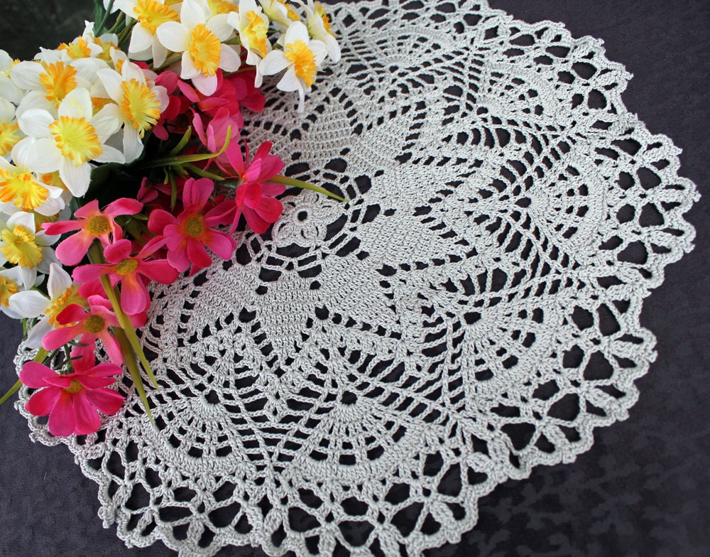 Silver Crochet Doily