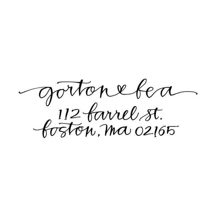 return address stamp - simple - custom calligraphy