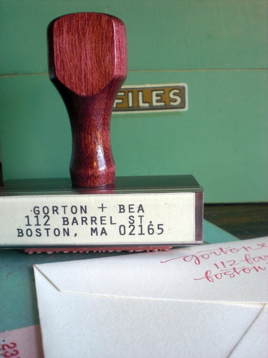 return address stamp - simple - custom calligraphy