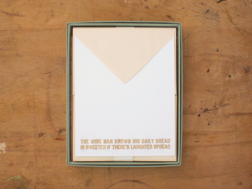 Boxed Correspondence Set // DAILY BREAD // 100% cotton writing sheets