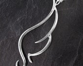 Wing Necklace, Sterling Silver, Handcrafted, Angel, Bird, Elegant. PHOENIX WING NECKLACE.