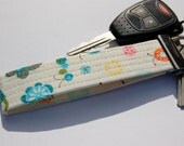 Large Fabric Key Fob - Bugs in White