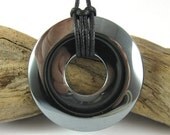 Black Pearl Nursing Necklace - 40mm Hematite Nursing Mom Necklace