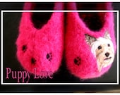 CUSTOM NEEDLE FELTED art for wool felted slippers ... to be purchased only with slipper listing