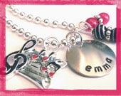 Music Charm Necklace - Hand Stamped and Personalized