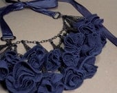 Way to Blue Fabric Flower Necklace