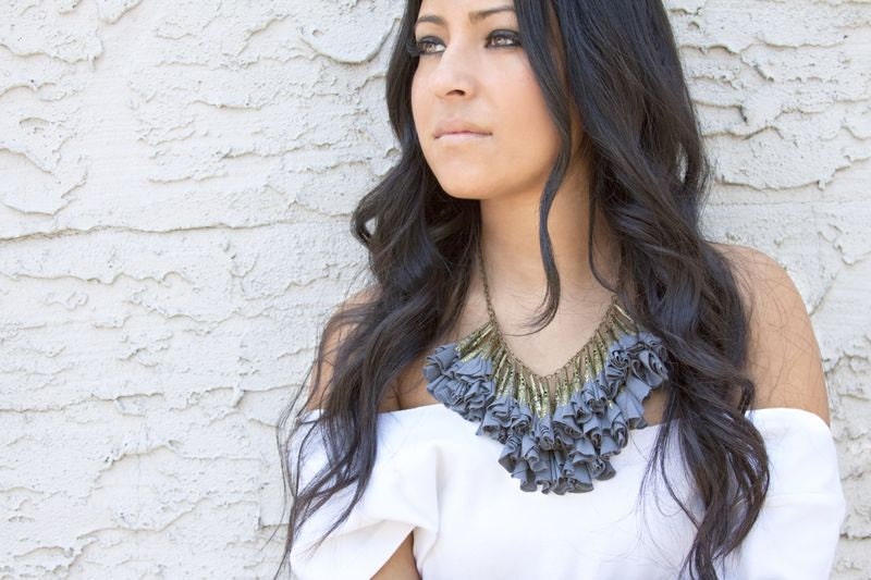 Modern Romance Fabric Flower Necklace