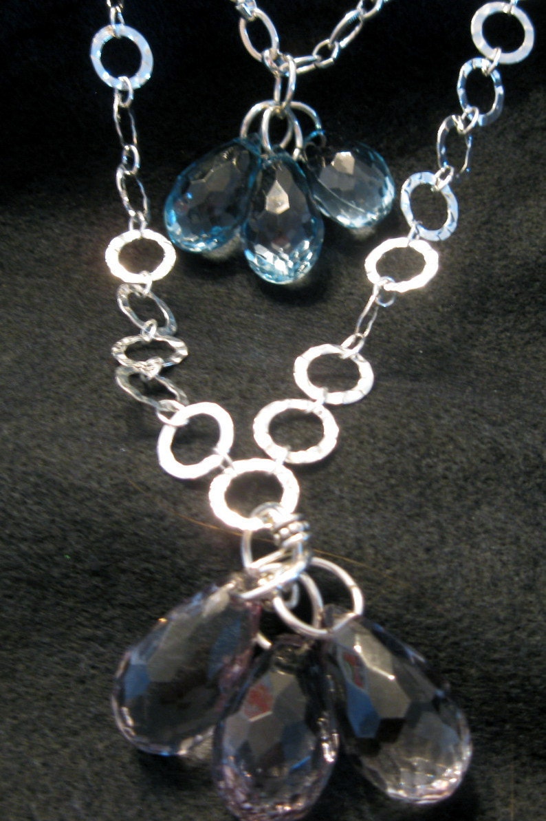 Crystal and Chain Cascade Necklace