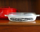 Vintage Pyrex Barbed Wire Divided Casserole