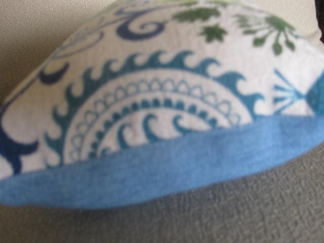 Petite Folk Art Pillow Made from Vintage Fabric No. 3