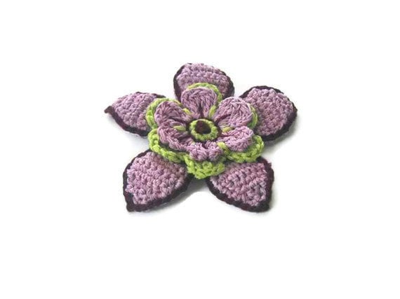 Lilac Crochet Flower,  Crochet, 3 D flower, Applique, Spring, Mothers day, Summer