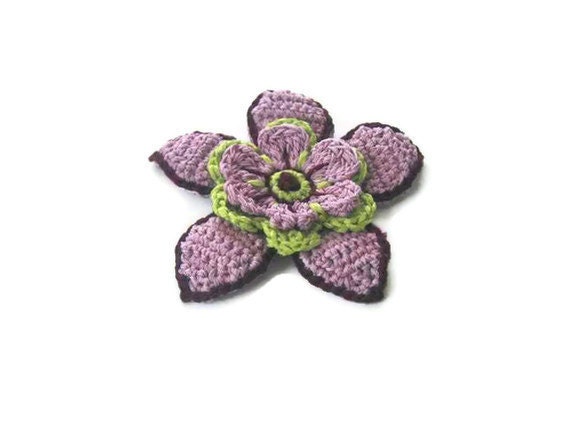 Lilac Crochet Flower,  Crochet, 3 D flower, Applique, Spring, Mothers day, Summer