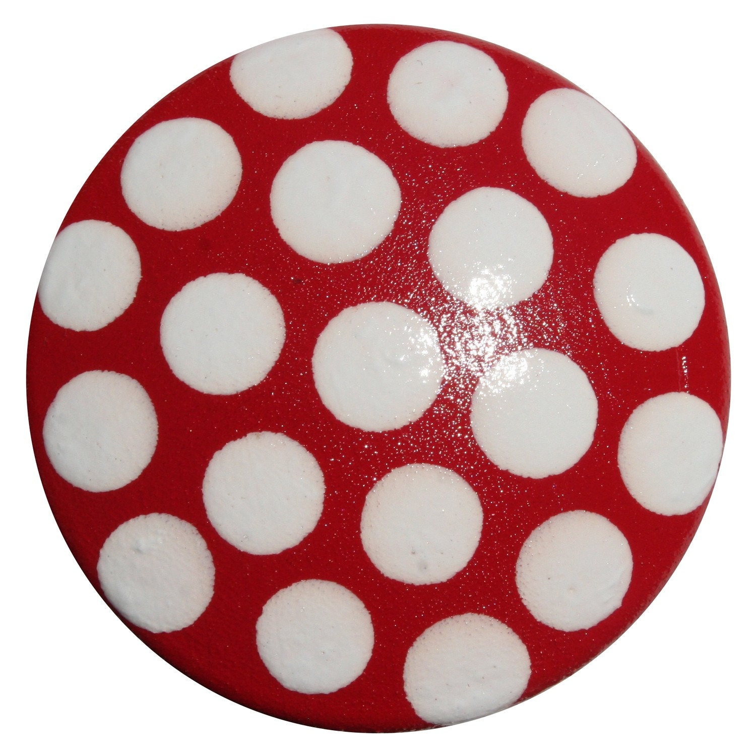 Red with White Polka Dot Knobs- Matching 3" Pulls Available