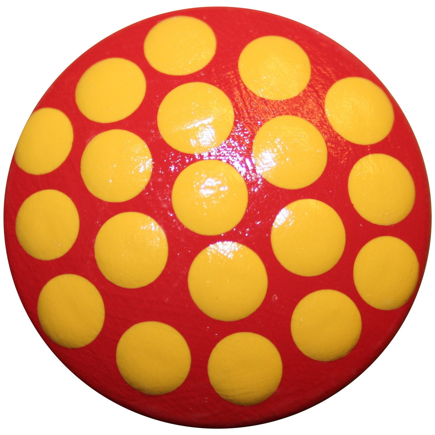 Red with Mustard Yellow Polka Dots Knobs