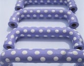 3" Light Lavender Purple With White Polka Dot Pull Handle- Matching Knobs Available