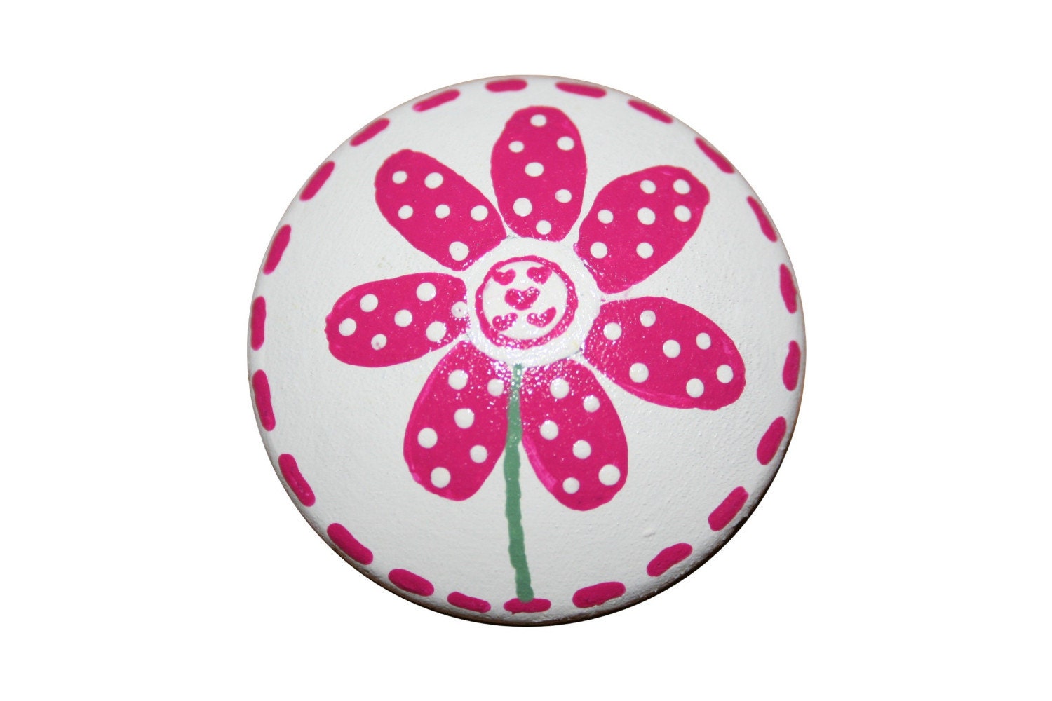 Daisy Garden Pink Flower Knobs- Matching 3" Pulls and Light Switch Cover Available, Matches PB Bedding