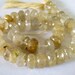 Golden Rutilated Quartz LARGE faceted rondelles, 10" FULL strand strand 9-9.5mm (3w5)