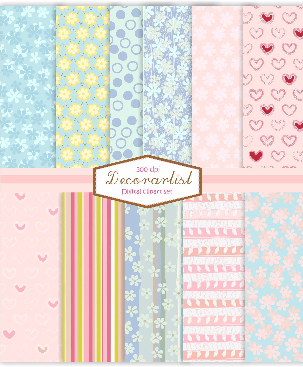 Scrapbook paper., no.45 Sweet Sweet, scrapbooking, card, 11 digital sheets