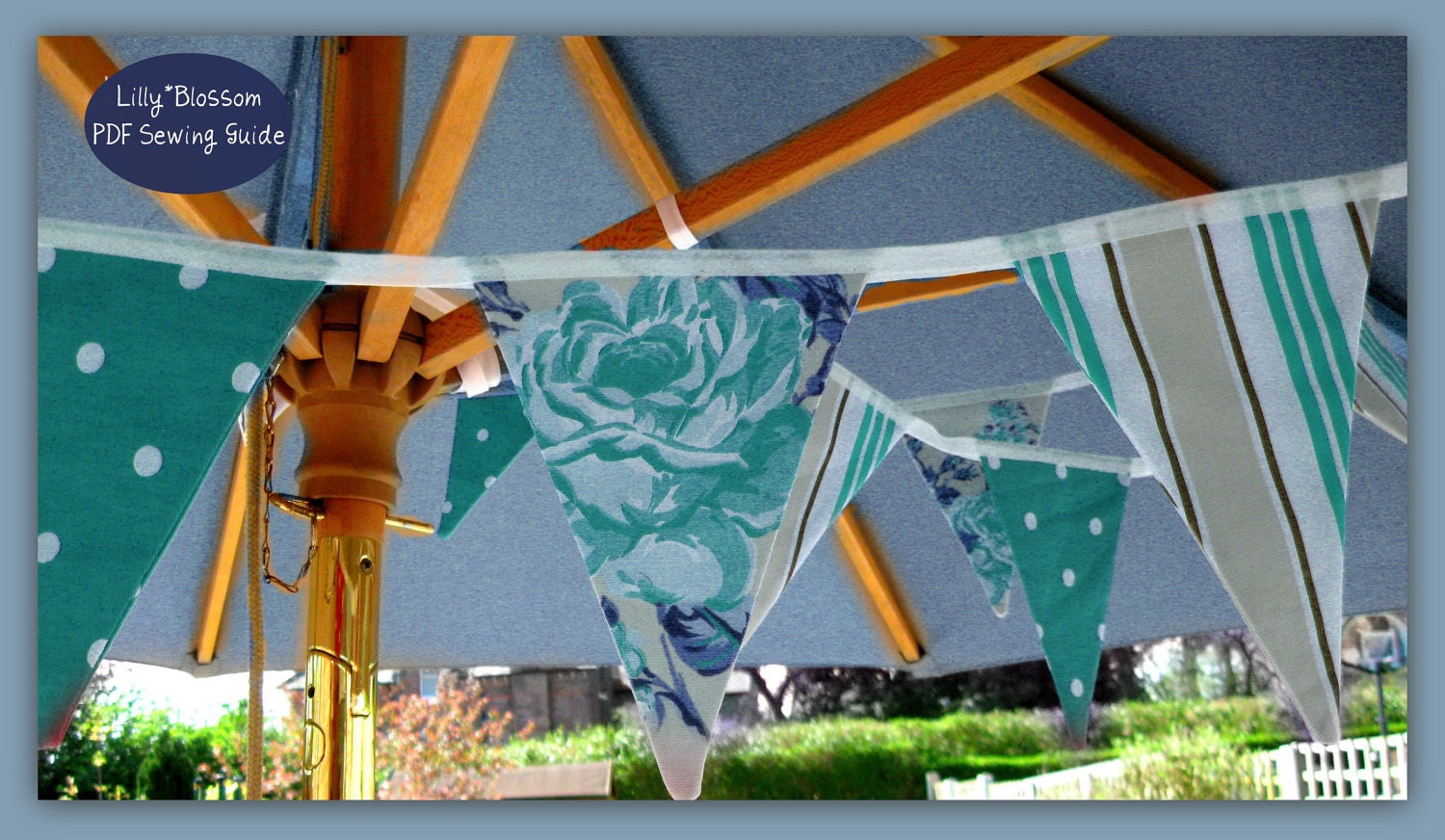 Set of 2 PDF Flag Bunting Party Banner Patterns  Easy no-sew and Traditional Stitched