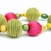 20% off Spring Sale - Boho Chic Necklace - Green, pink and yellow beads