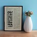 Oh I do like to be beside the seaside Typographic art on vintage book page