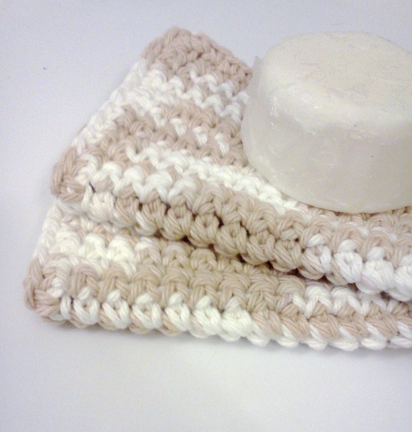 Dish/Facial Cloths.....set of 2 in Cream and White