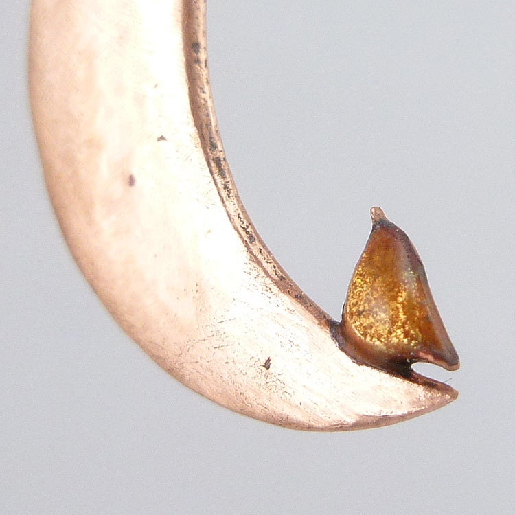 When Wren Dreams Necklace - a crescent moon & the tiniest of birds