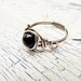 Black Onyx Sterling Silver Ring Wire Wrapped Ring