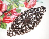 Antique Copper filigree connectors 8 flower wraps jewelry supplies