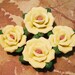 porcelain beads 4 yellow roses jewelry supplies 23x 11x 2mm