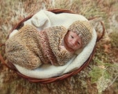 KNIT SAC for Newborn Baby Cocoon or Wrap for Infant Baby Photography Prop