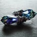 Bermuda Blue Crystal Oxidized Sterling Silver Dangle Earrings - Oracle