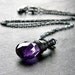Amethyst Necklace, Violet Purple Amethyst Stone Oxidized Sterling Silver February Birthstone Necklace - Luscious