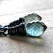 Moss Aquamarine Earrings, Sage Green Oxidized Sterling Silver Wire Wrapped March Birthstone Earrings Aquamarine Jewelry - Selkie
