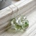 Spring Green Glass Necklace, Mint Green Tea Lampwork Teardrop Bright Sterling Silver Necklace Pastel Spring Fashion - Bamboo