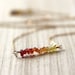 Autumn Sapphire Necklace, Rust Orange and Amber Yellow Ombré Songea Sapphire 14k Gold Filled Necklace September Birthstone - Earth Tones