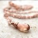 Oregon Sunstone Necklace , Vanilla Peach Pink Stone 14k Rose Gold Filled Necklace Pastel Spring Fashion - Emberglow