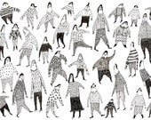 Beautiful people / Group of people / Crowed / Pen drawing / Black and white / All together / Funny characters / Everybody